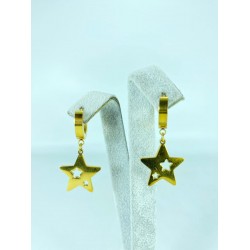 Gold Yıldız Detaylı Küpe